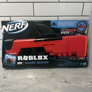 NEW NERF Roblox MM2 Shark Seeker Blaster Mega Dart Gun Sealed + Virtual Item